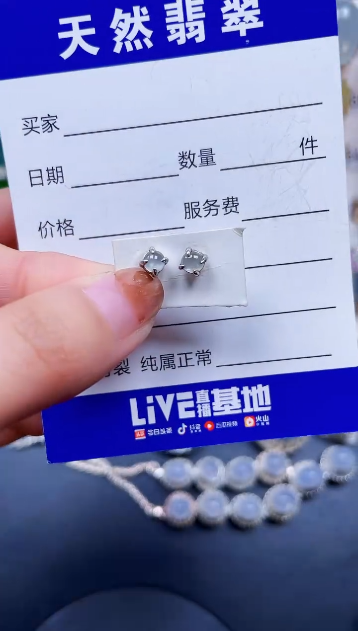 银S925镶嵌翡翠耳饰141