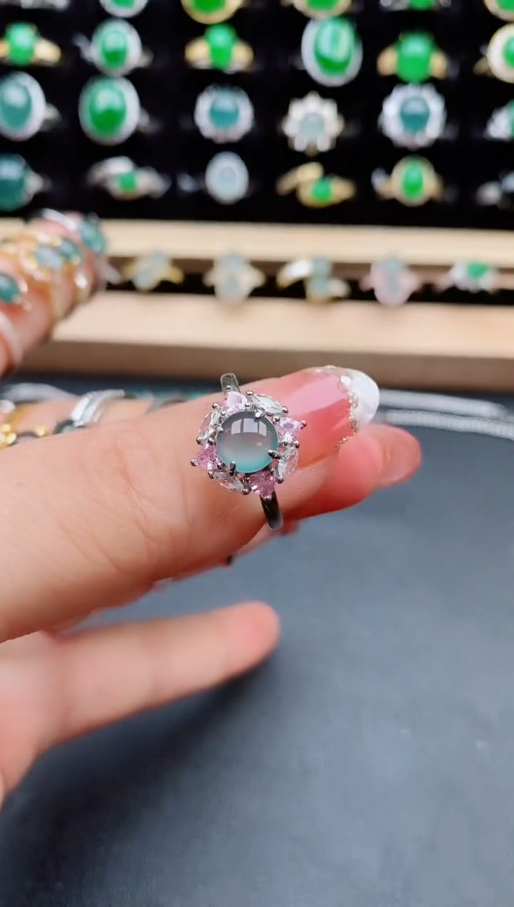 【闪购商品】翡翠戒指银S925镶嵌5805