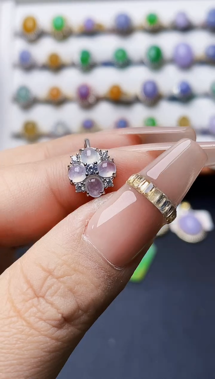 银S925镶嵌戒指翡翠1485