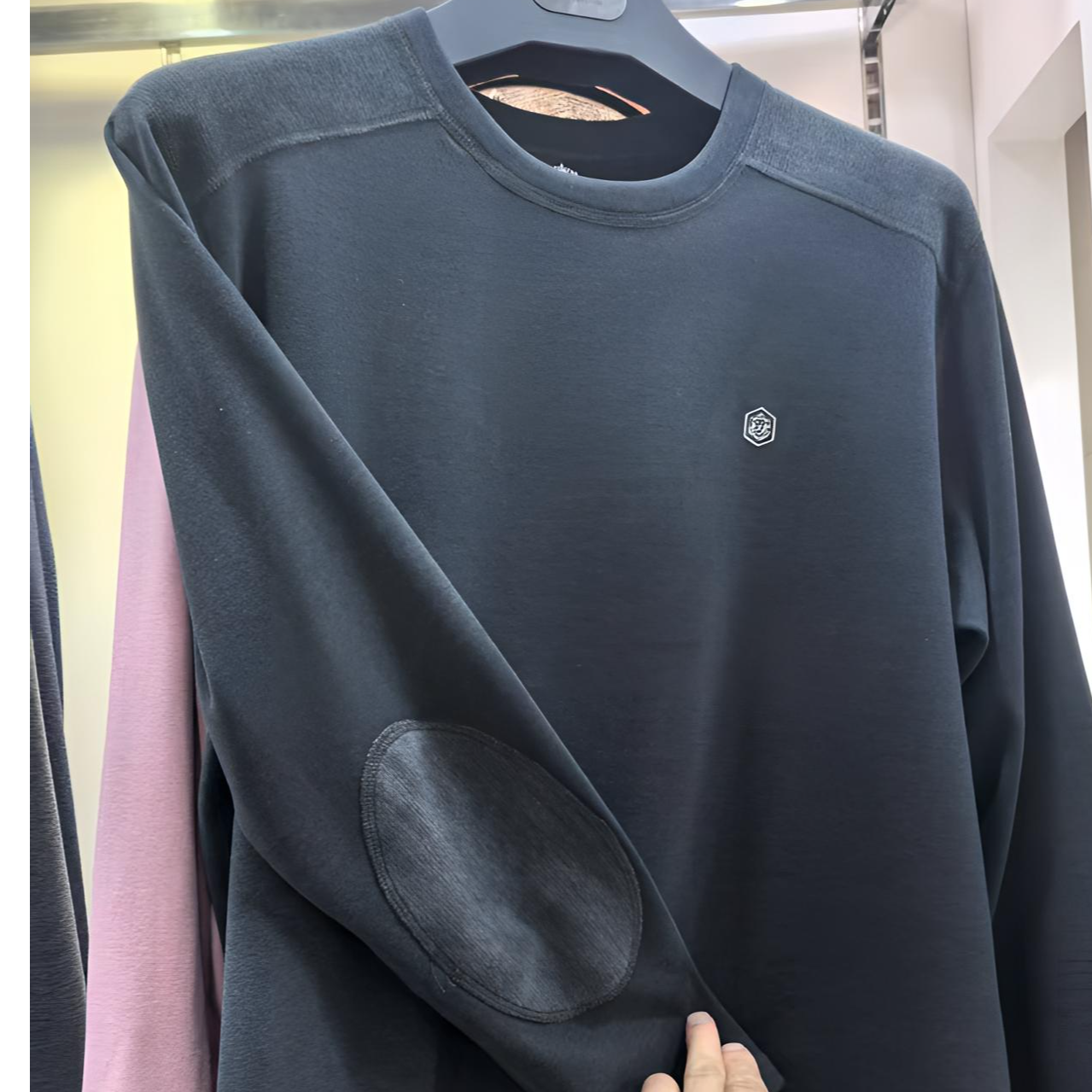 圆领男款德绒保暖套装抗静电秋冬季三护上衣