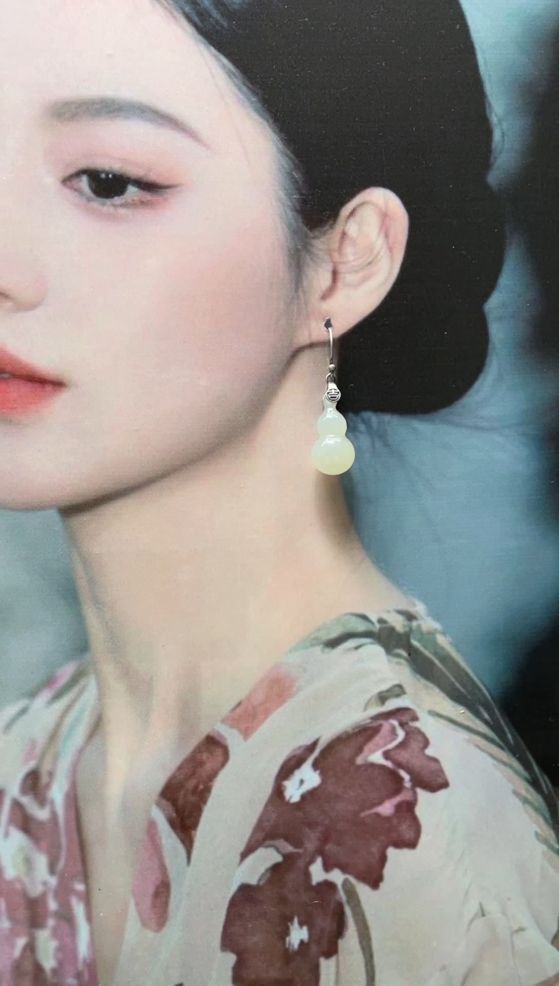 【闪购商品】和田玉耳饰银S925镶嵌0053