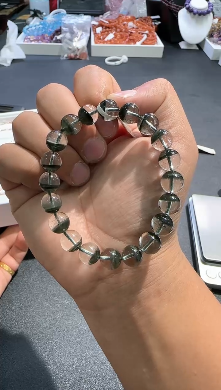 【闪购商品】水晶手串未镶嵌9mm云端绿幽灵
