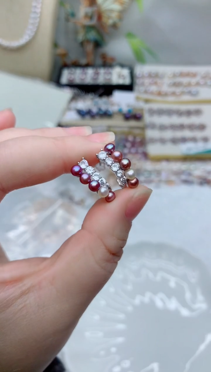 未镶嵌耳饰淡水珍珠多样性发其一【非无瑕】