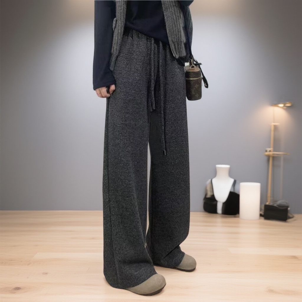 D25 122301 任何残品无售后【腰头随机发加绒】加绒加厚阔腿裤