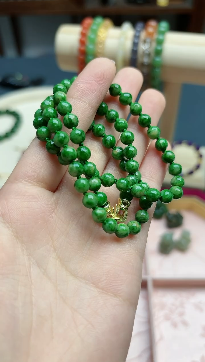 【闪购商品】翡翠颈饰未镶嵌翡翠5+mm项链*1 MH