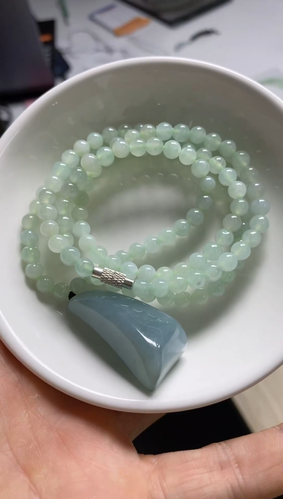 【闪购商品】翡翠套链未镶嵌天然缅甸翡翠A货随型挂件