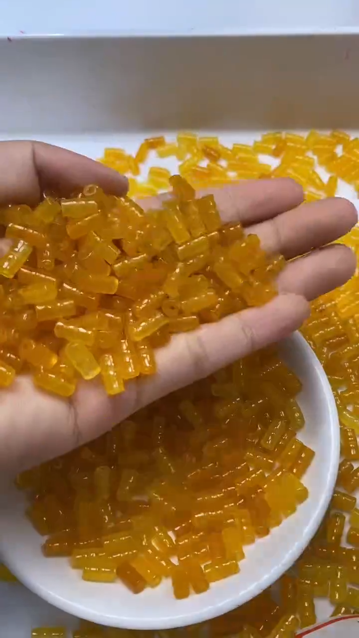 未镶嵌颈饰玛瑙/玉髓W1381-鸡油黄色节节高8*4mm*15颗