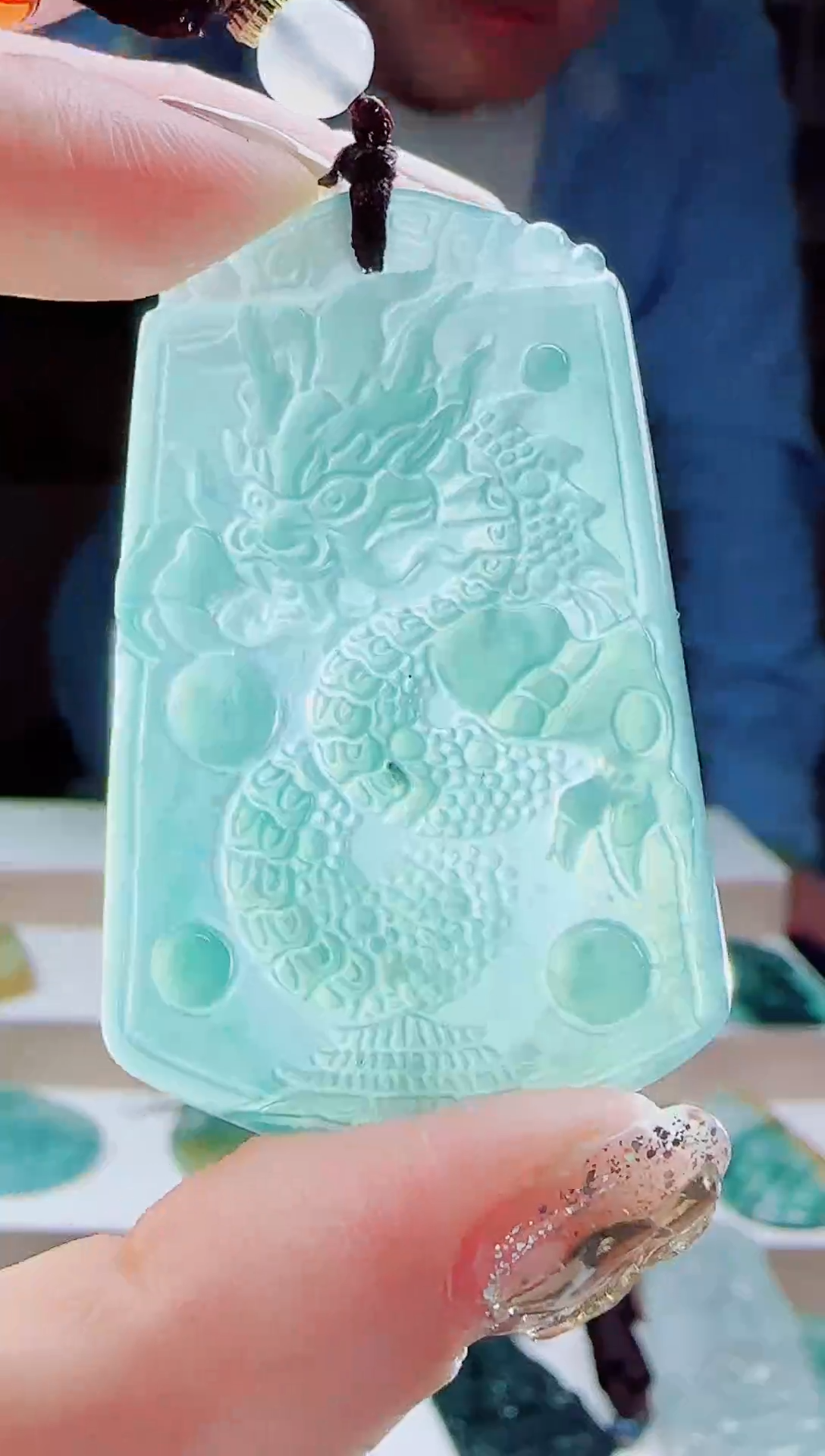 颈饰未镶嵌翡翠多样性发其一  龙牌