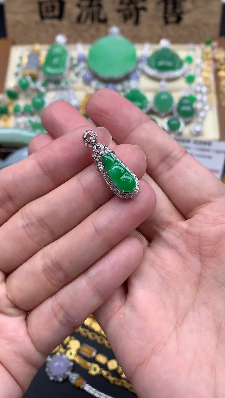 【闪购商品】翡翠颈饰18K金镶嵌93-中国好珍宝