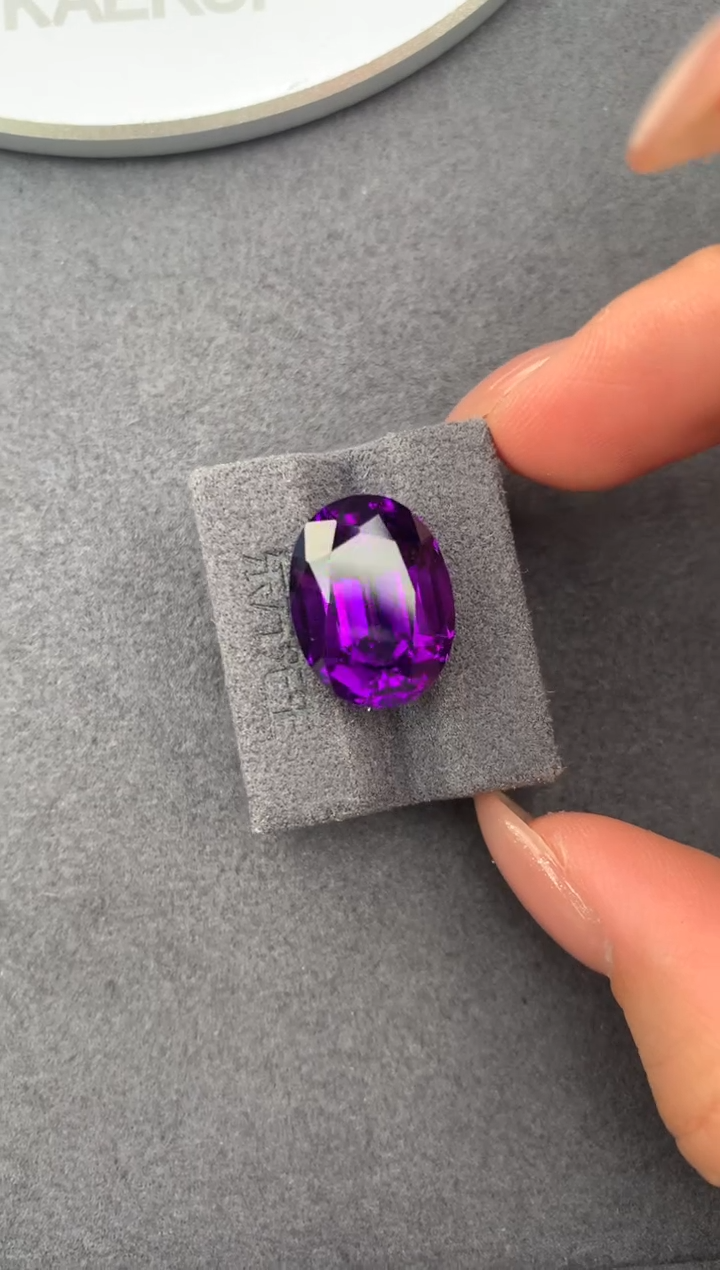 未镶嵌珠宝半成品紫晶10.8ct紫水晶 定制 FH