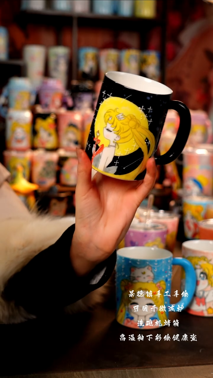 景德镇手工手绘陶瓷杯杯