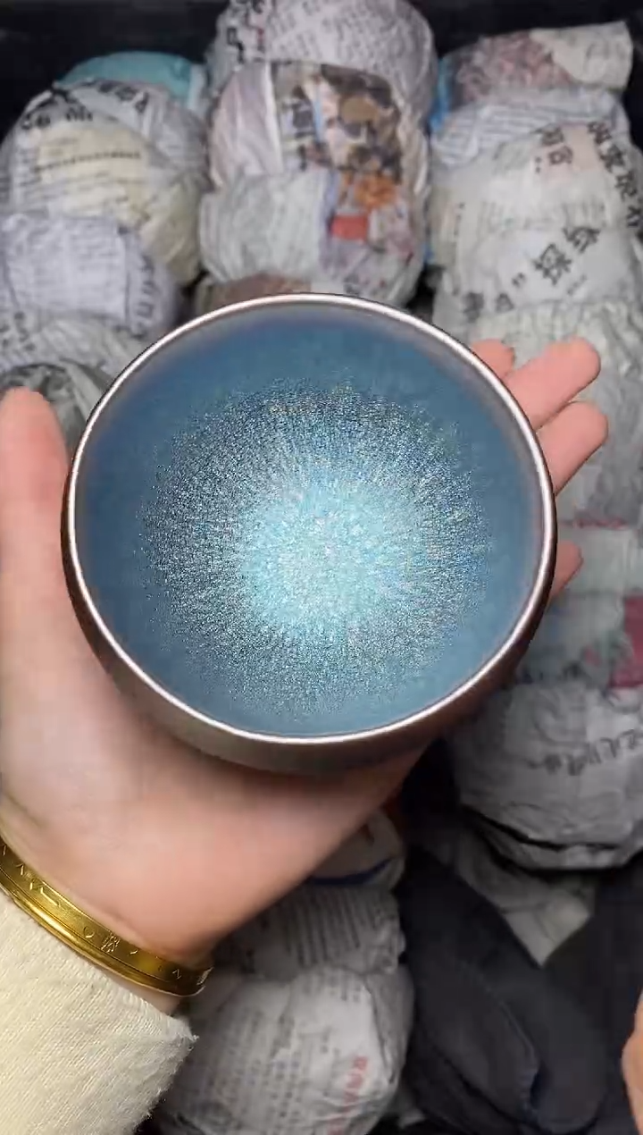 【闪购商品】茶盏糖果 蓝 钵 盏三疯建盏茶器