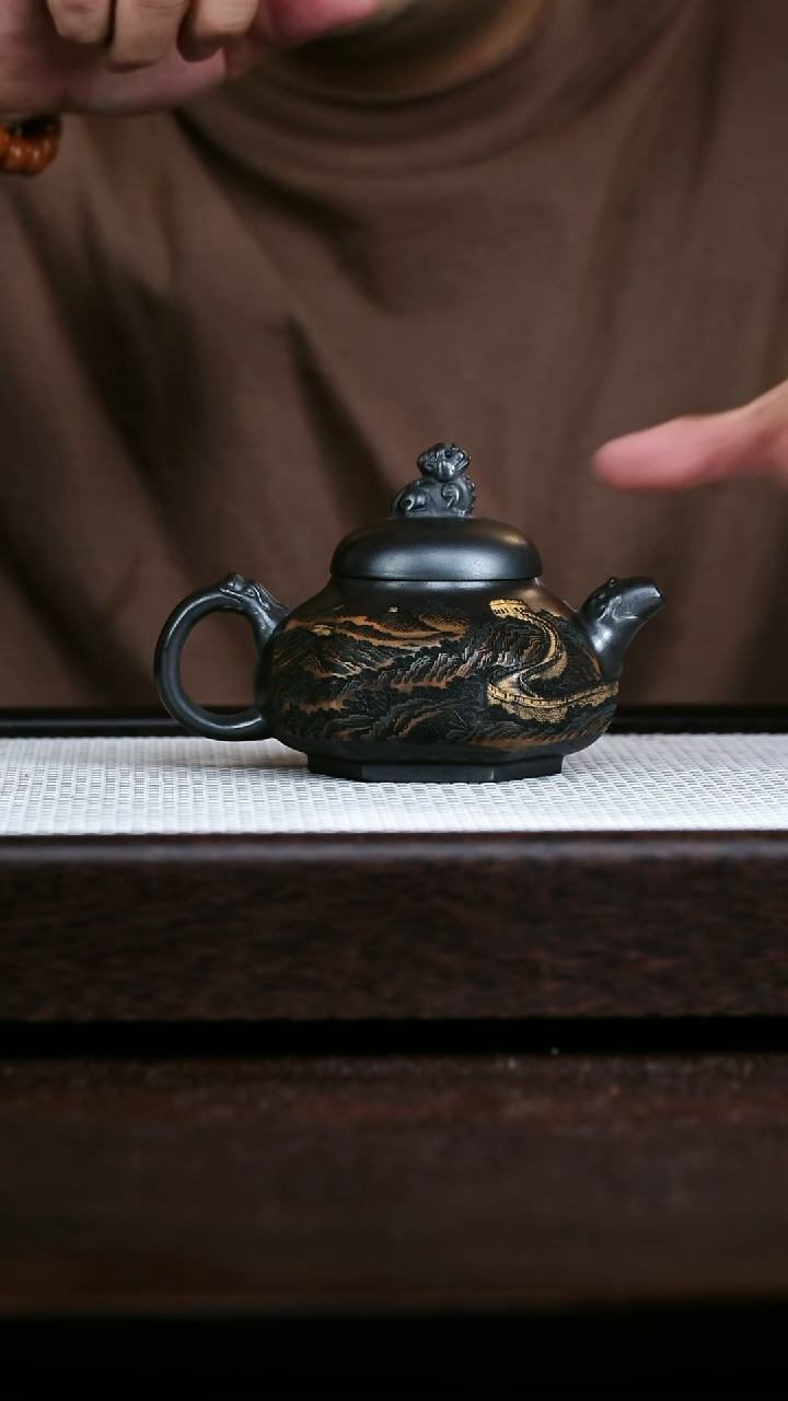 茶壶紫砂石黄龙尊260cc