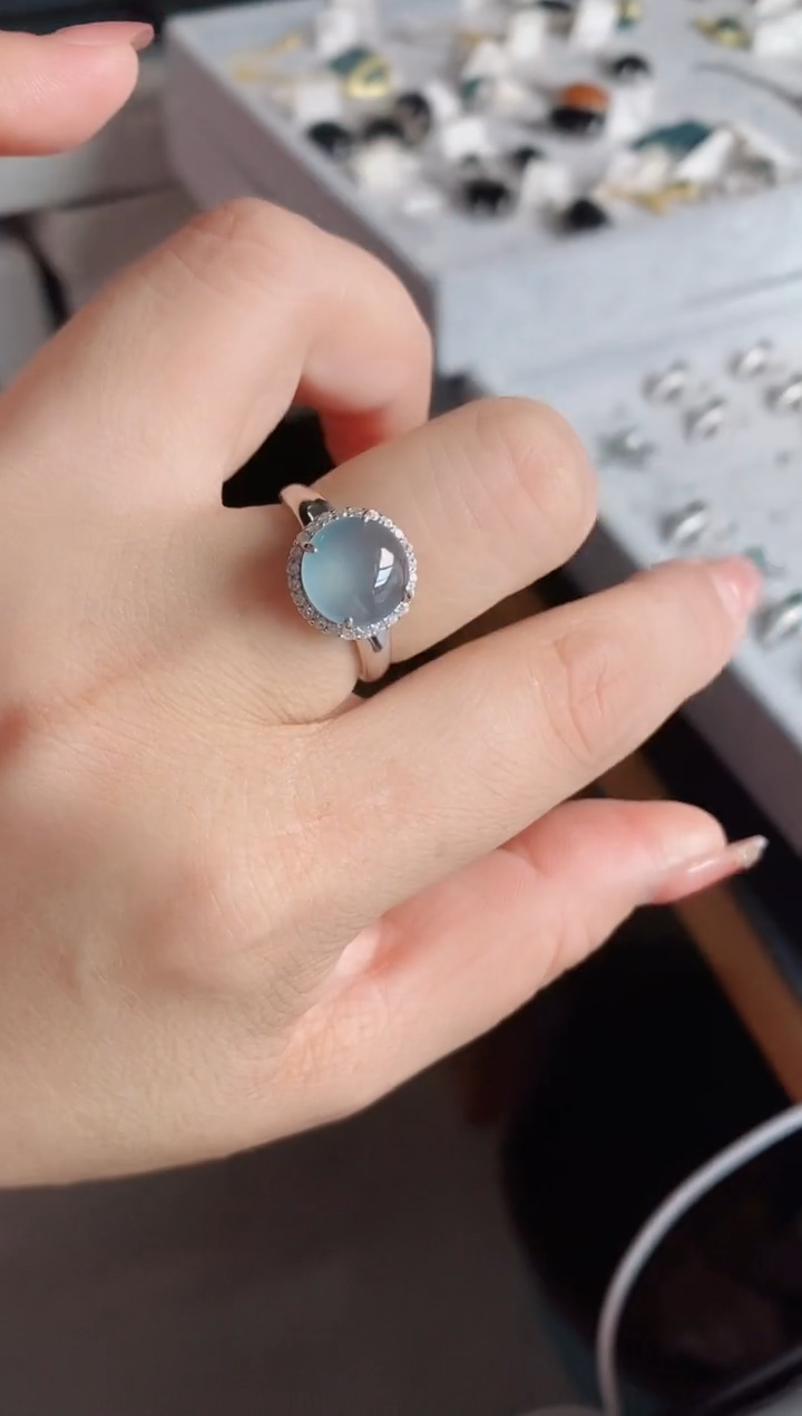 【闪购商品】翡翠戒指银S925镶嵌12121