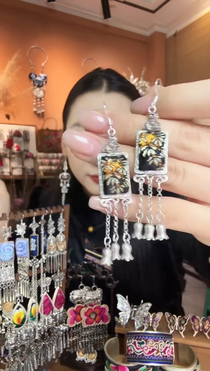 刺绣纯手工民族风耳环