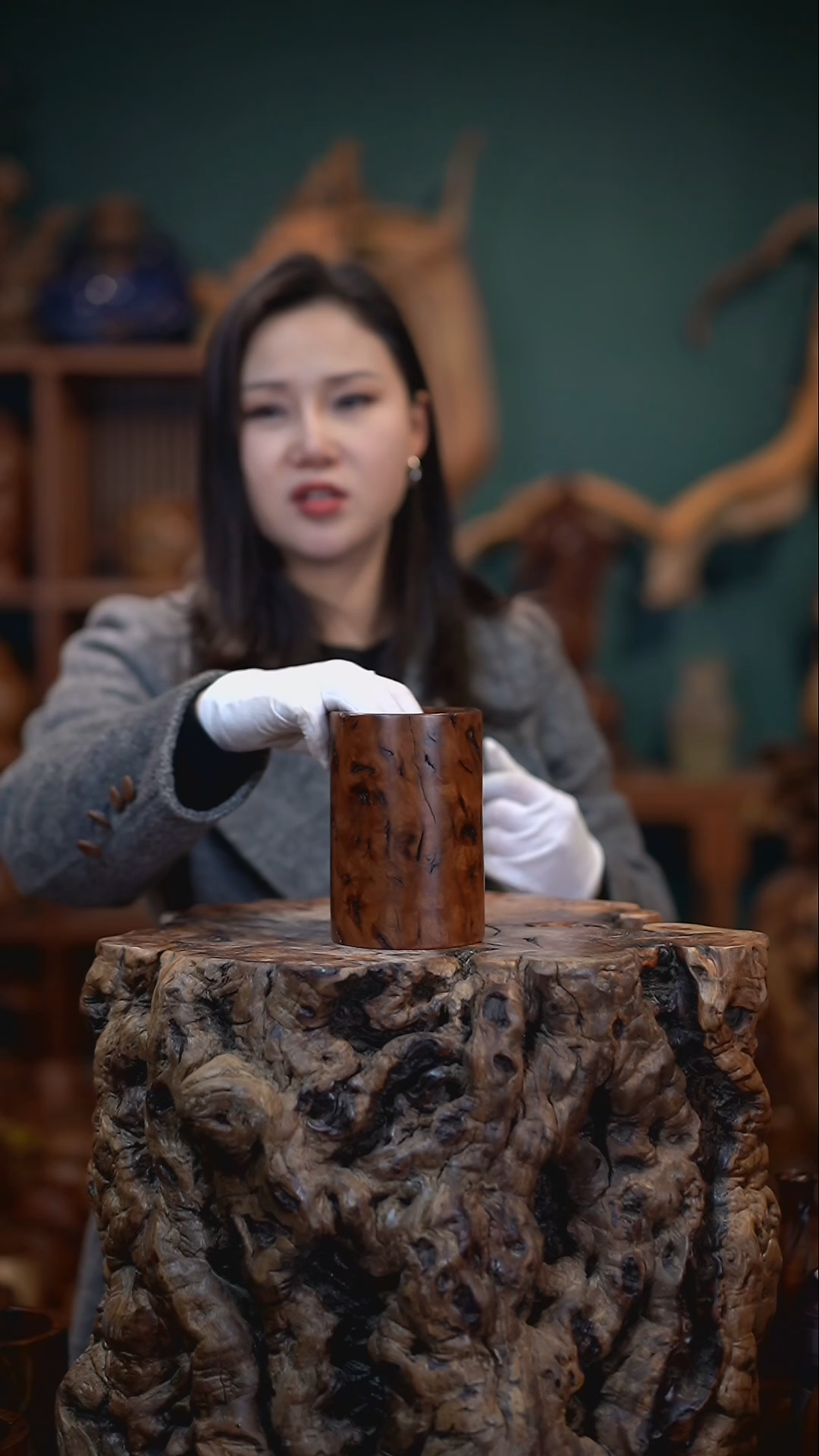 【闪购商品】枣木雷击枣木笔筒