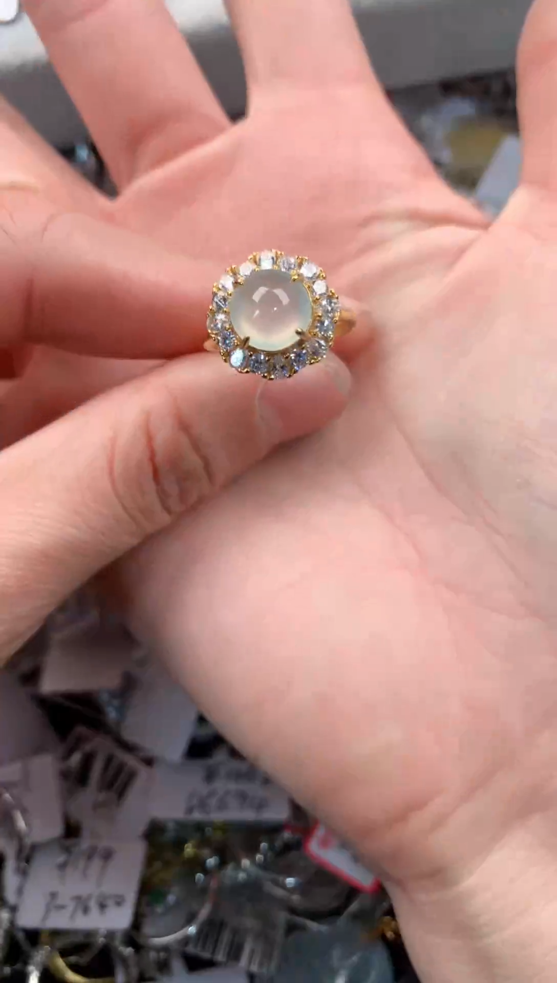 银S925镶嵌戒指翡翠777   2