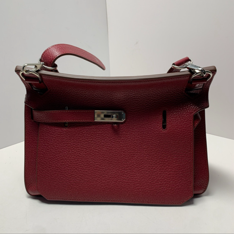 95新 Hermes/爱马仕 xf-100 双双 吉普赛 28 石榴红 TC皮 框P 包