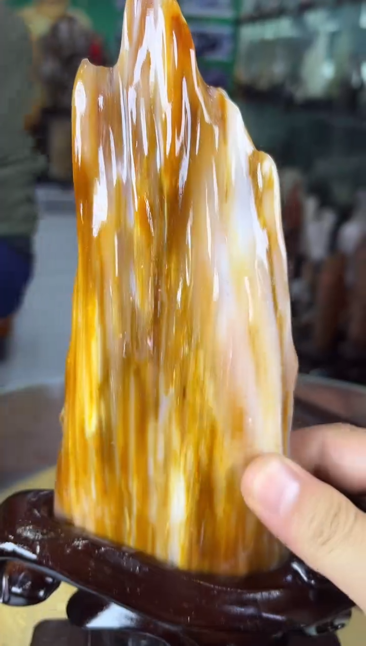 缅甸天然树化玉摆件