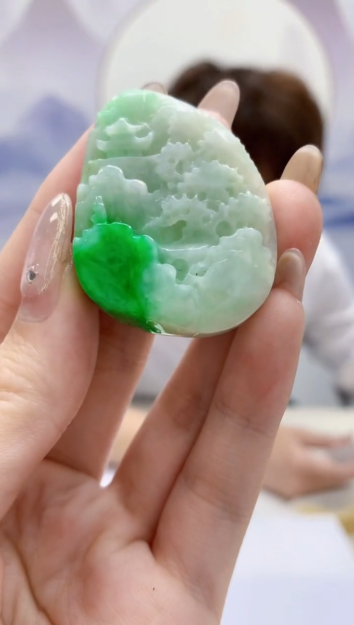 【闪购商品】定制翡翠未镶嵌4868jw-毛货挂件145