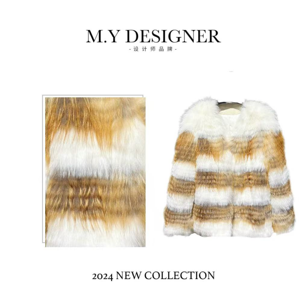 M.Y媛总芬兰进口车条红狐狐狸毛外套1022