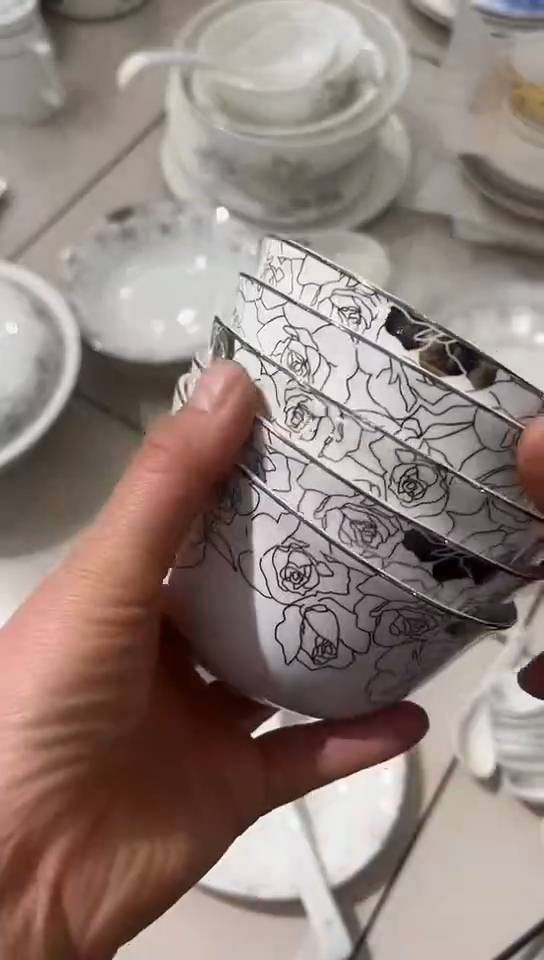 骨瓷隆达骨瓷4.25碗5个