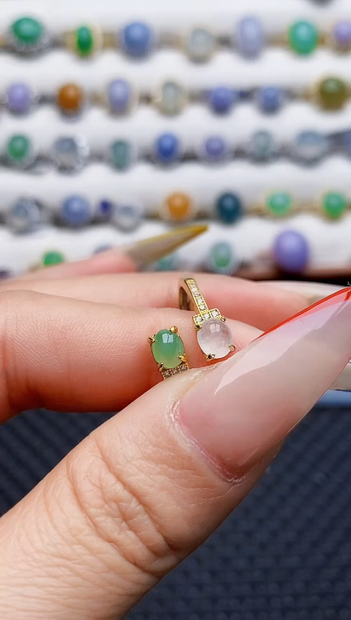 银S925镶嵌戒指翡翠4322