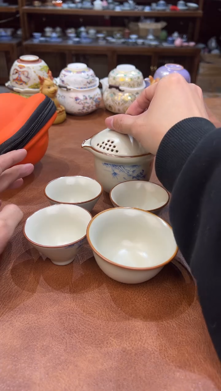 真的很便宜会开片的旅行茶具