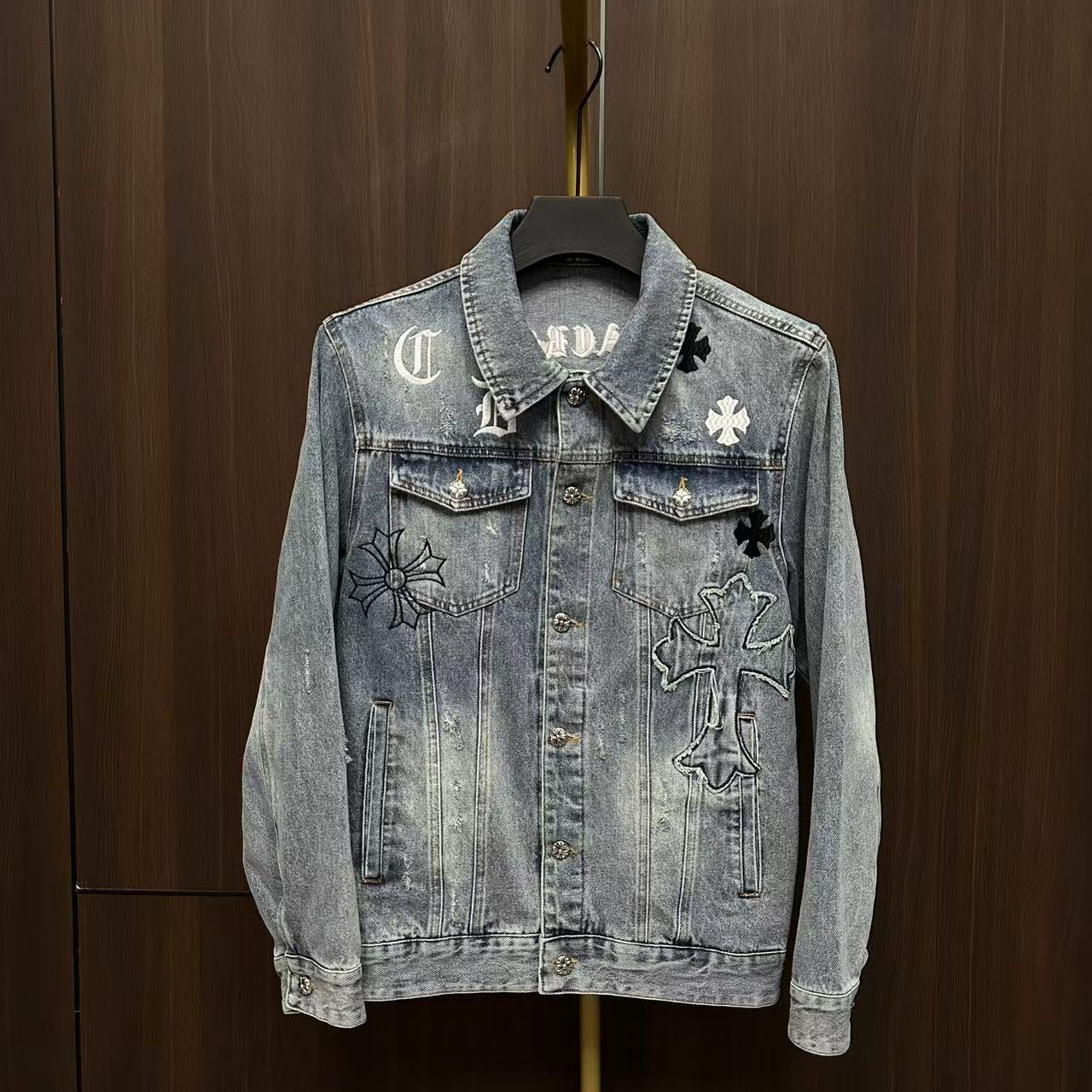 春秋新款男士高品质轻奢刺绣牛仔上衣休闲时尚百搭外套