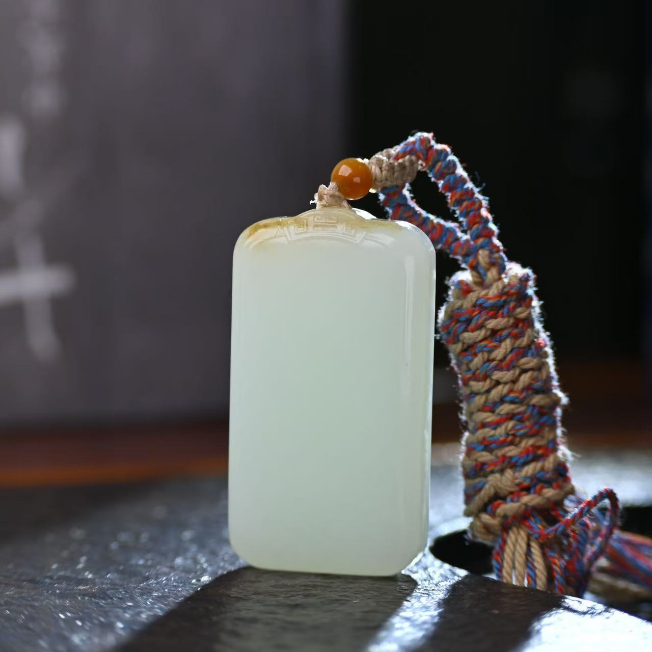 正宗和田玉且末糖白官运亨通鸿运当头平安牌百搭女款时尚精美