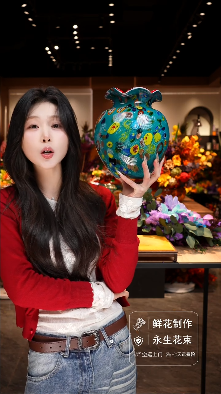 手工艺品琉璃手工花器花束空运包邮送货上门-以图片为准