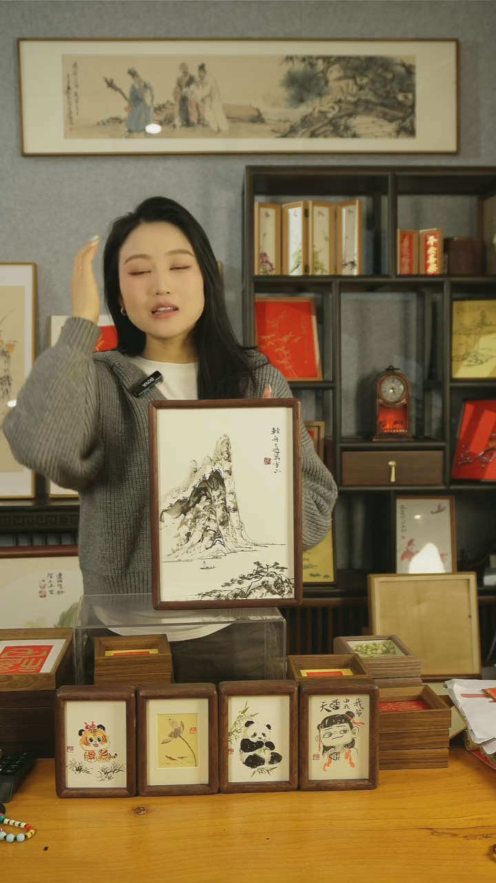 【闪购商品】书法【轻舟已过万重山】实木榫卯33*21