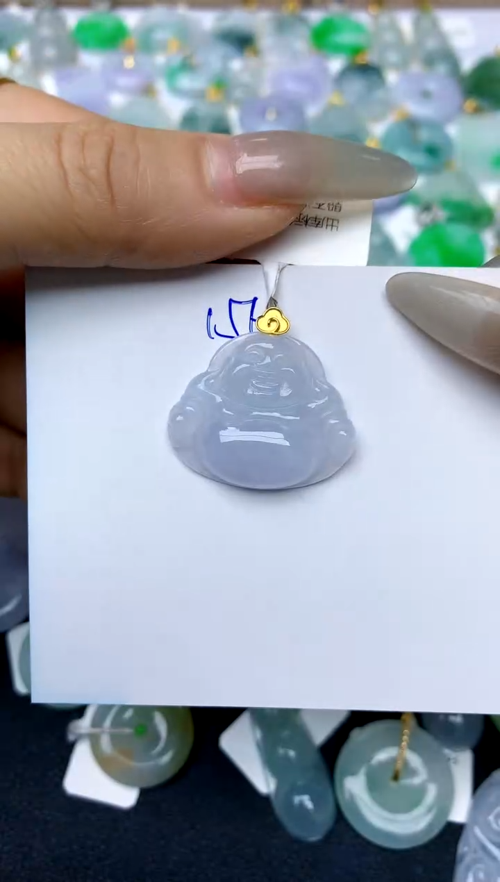 【闪购商品】翡翠颈饰18K金镶嵌天然A货翡翠