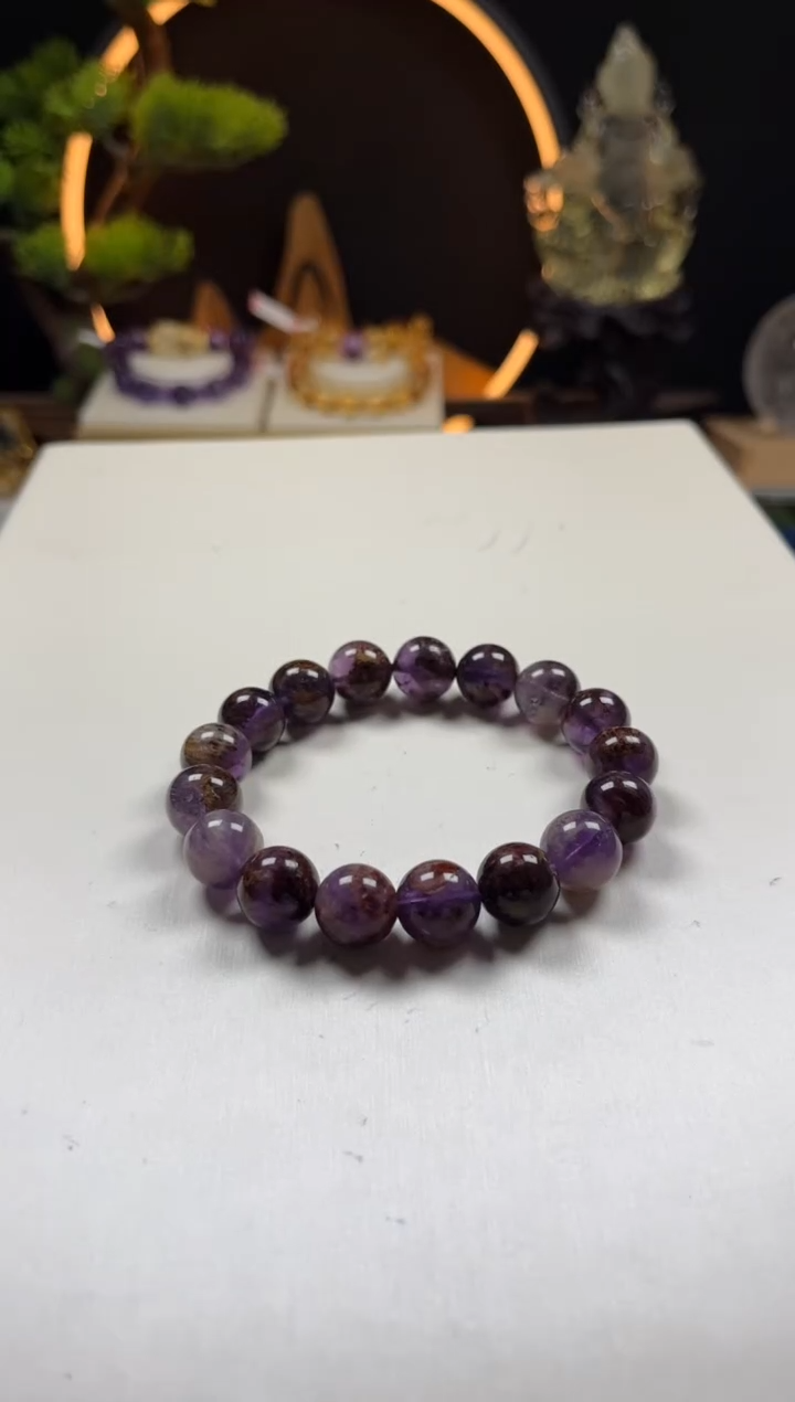 未镶嵌手链水晶天然紫幽灵手串