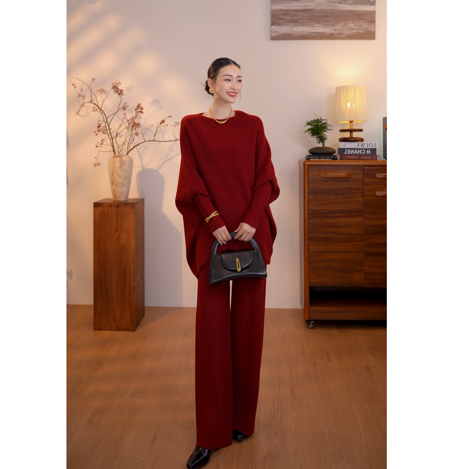 【杨左Monica】秋冬老钱风”羊毛”时尚设计款衣服套装A21292