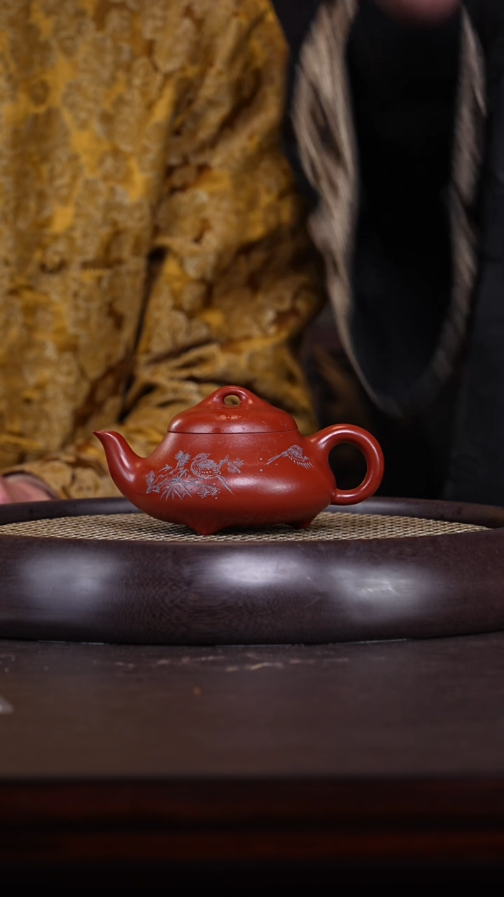 【闪购商品】紫砂茶壶夏保洪3-21 朱泥大红袍汉棠石瓢200