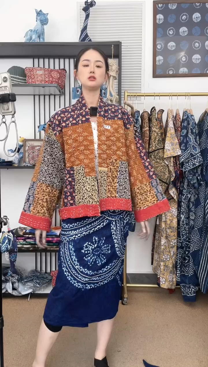 【闪购商品】677印度长绒棉刺子绣蔬菜染外套65cm