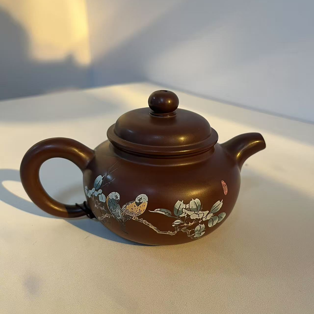 喜上眉梢阴刻阳填壶坭兴陶