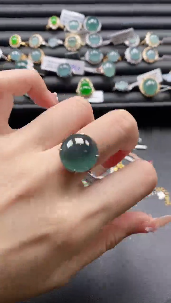 【闪购商品】翡翠戒指银S925镶嵌1111