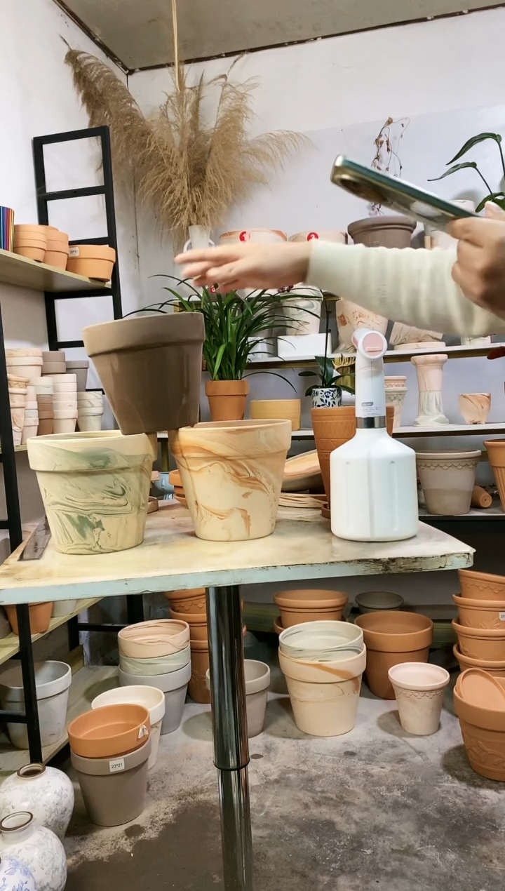 【闪购商品】红陶18*16陶盆3色组合 3盆无托