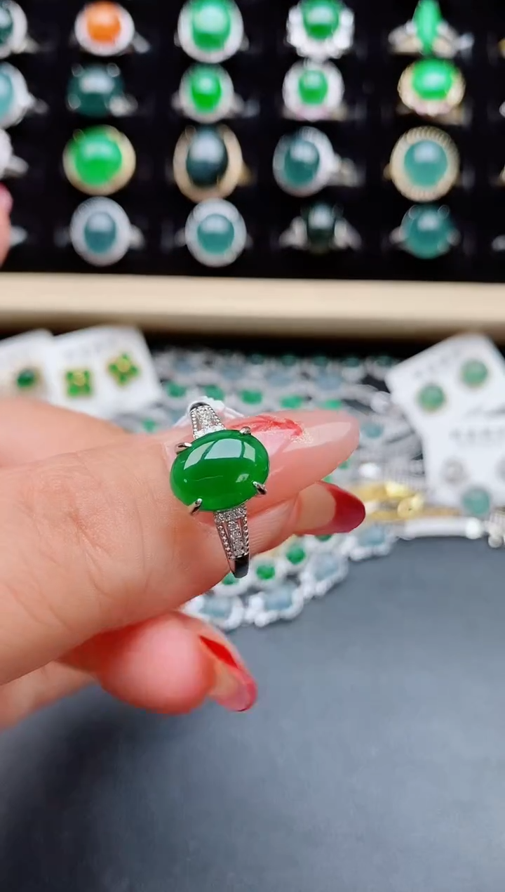 【闪购商品】翡翠戒指银S925镶嵌50805