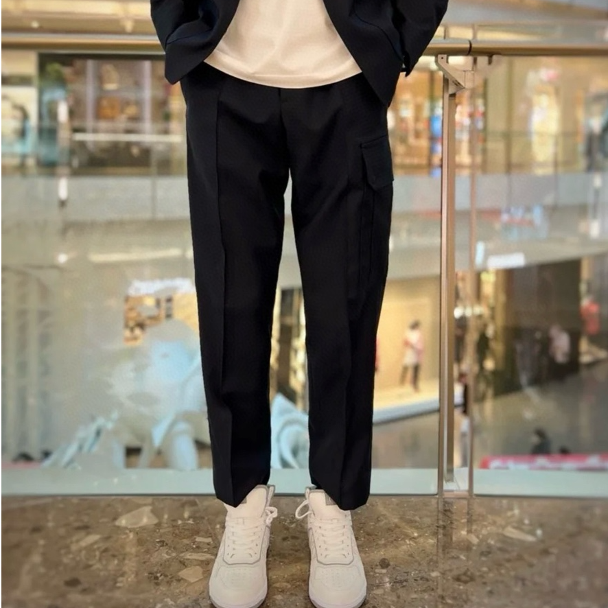 未使用 DIOR/迪奥 男士黑色单侧口袋休闲裤128907