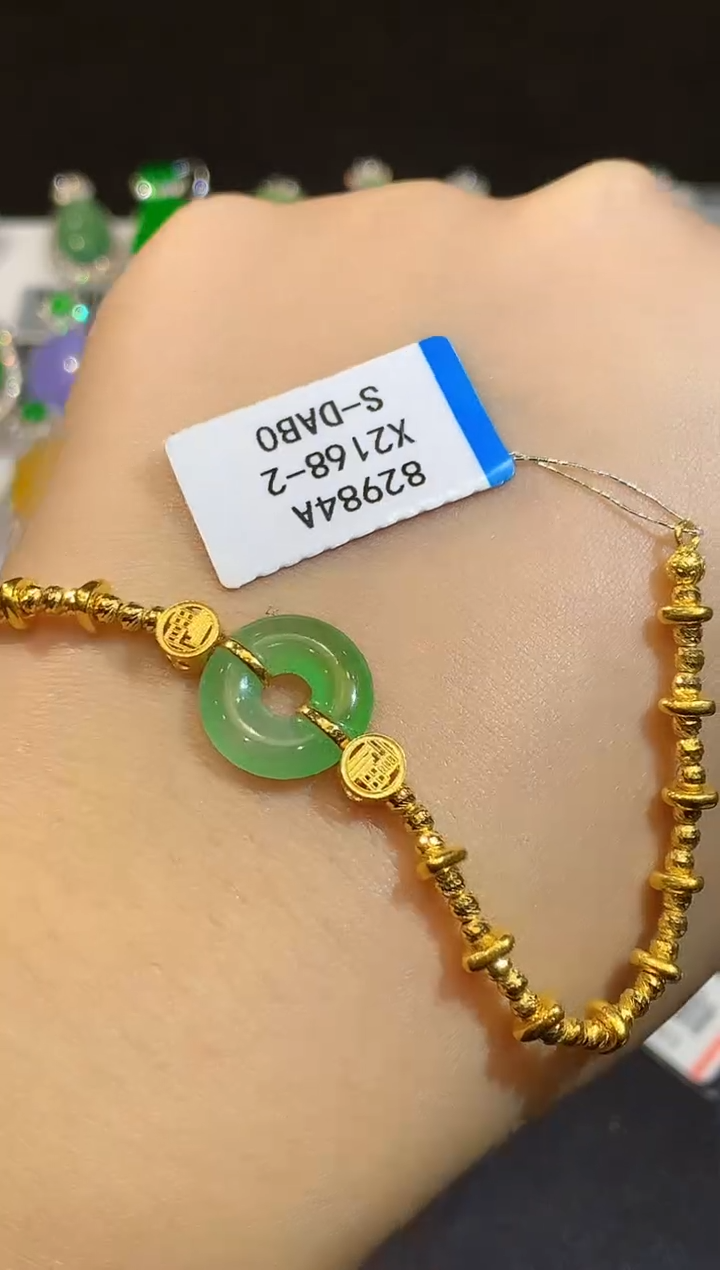 18K金镶嵌手链翡翠X2168-2多样性发其一