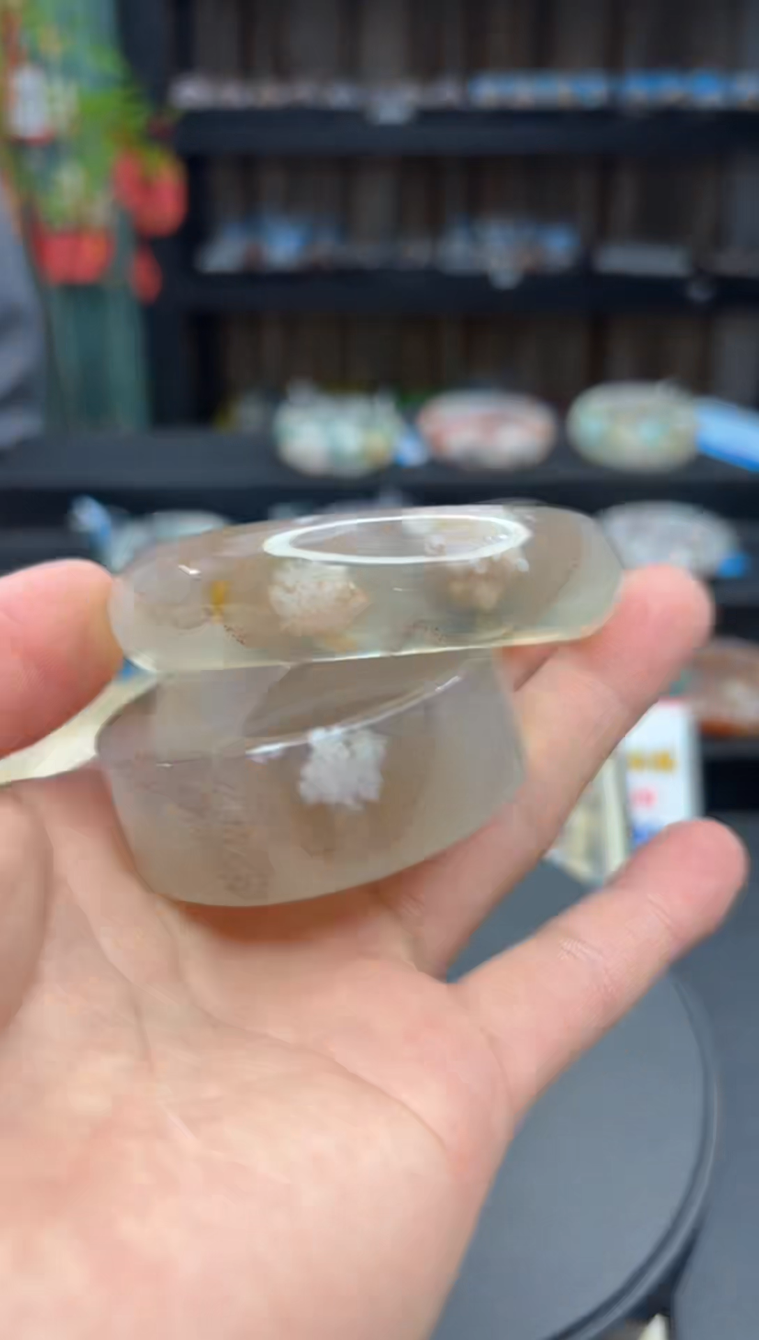 【闪购商品】石英质玉手镯未镶嵌25（57圈赠送镯心）