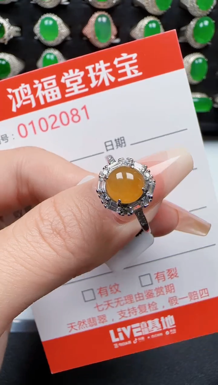 【闪购商品】翡翠戒指银S925镶嵌2081
