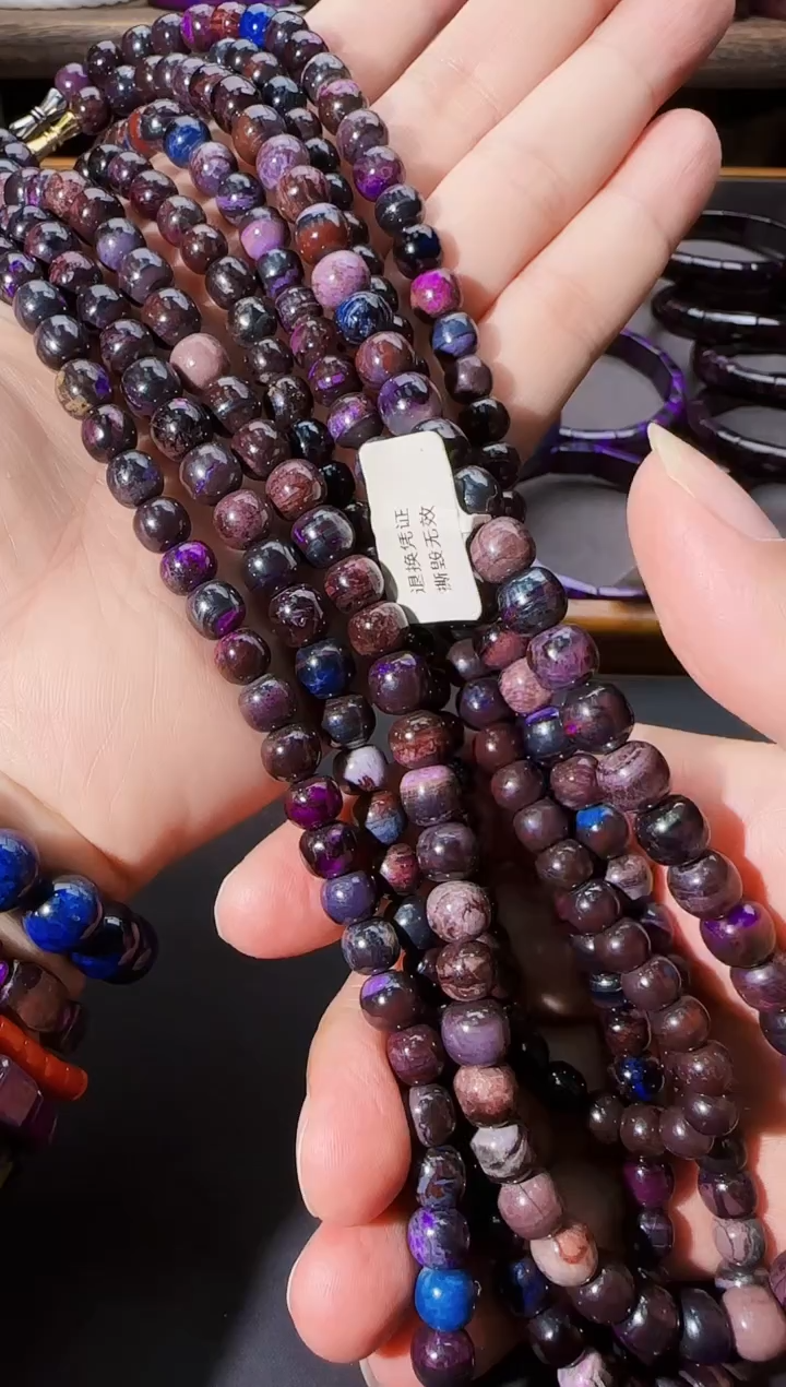 【闪购商品】苏纪石（舒俱来）丝绒料桶珠项链未镶嵌@多样性发其一