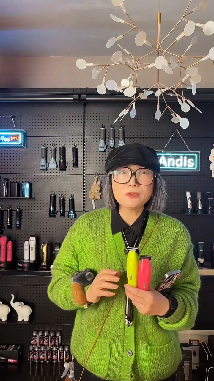 圆头款小白先生雕刻推剪粉绿