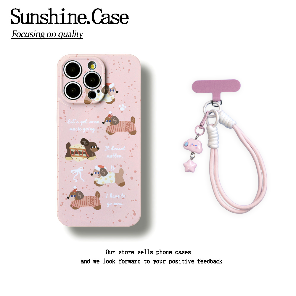 粉底腊肠狗孩菲林软壳适用苹果17华为vivo小米oppo一加防摔手机壳