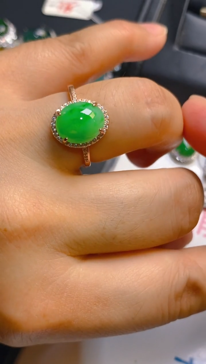 【闪购商品】翡翠耳饰银S925镶嵌天然A货翡翠1