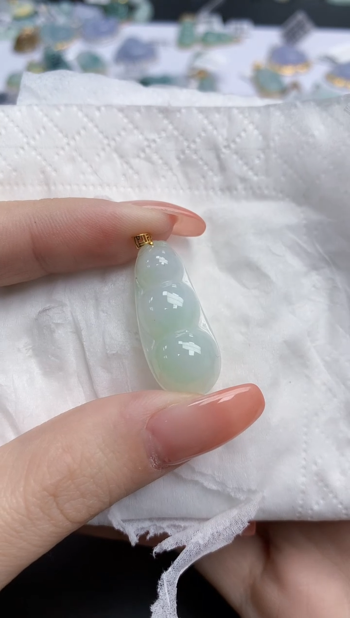 【闪购商品】翡翠颈饰18K金镶嵌天然缅甸翡翠A货